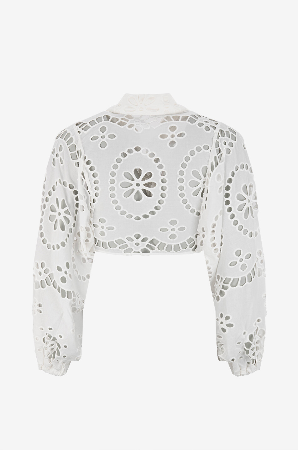 MC2 SAINT BARTH Febe cotton short long-sleeved blouse Women WHITE 2
