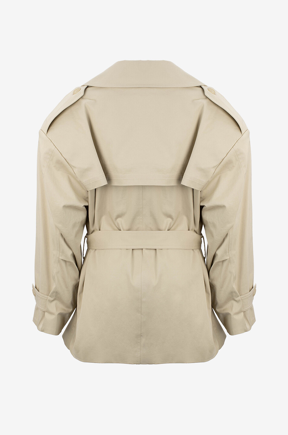 THE FRANKIE SHOP Zurich cotton short trench coat Women Light beige 2