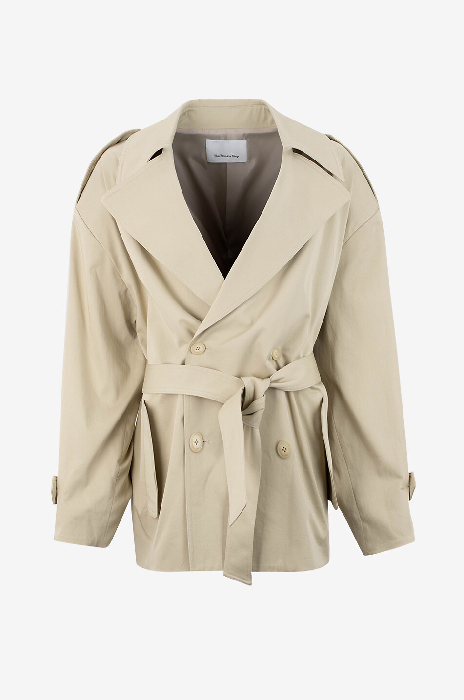 THE FRANKIE SHOP Zurich cotton short trench coat Women Light beige 1