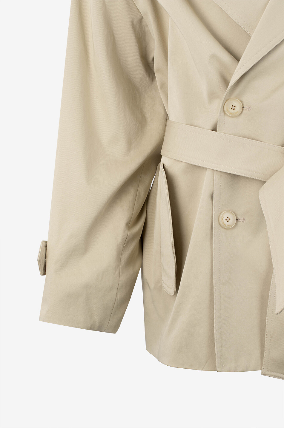 THE FRANKIE SHOP Zurich cotton short trench coat Women Light beige 3