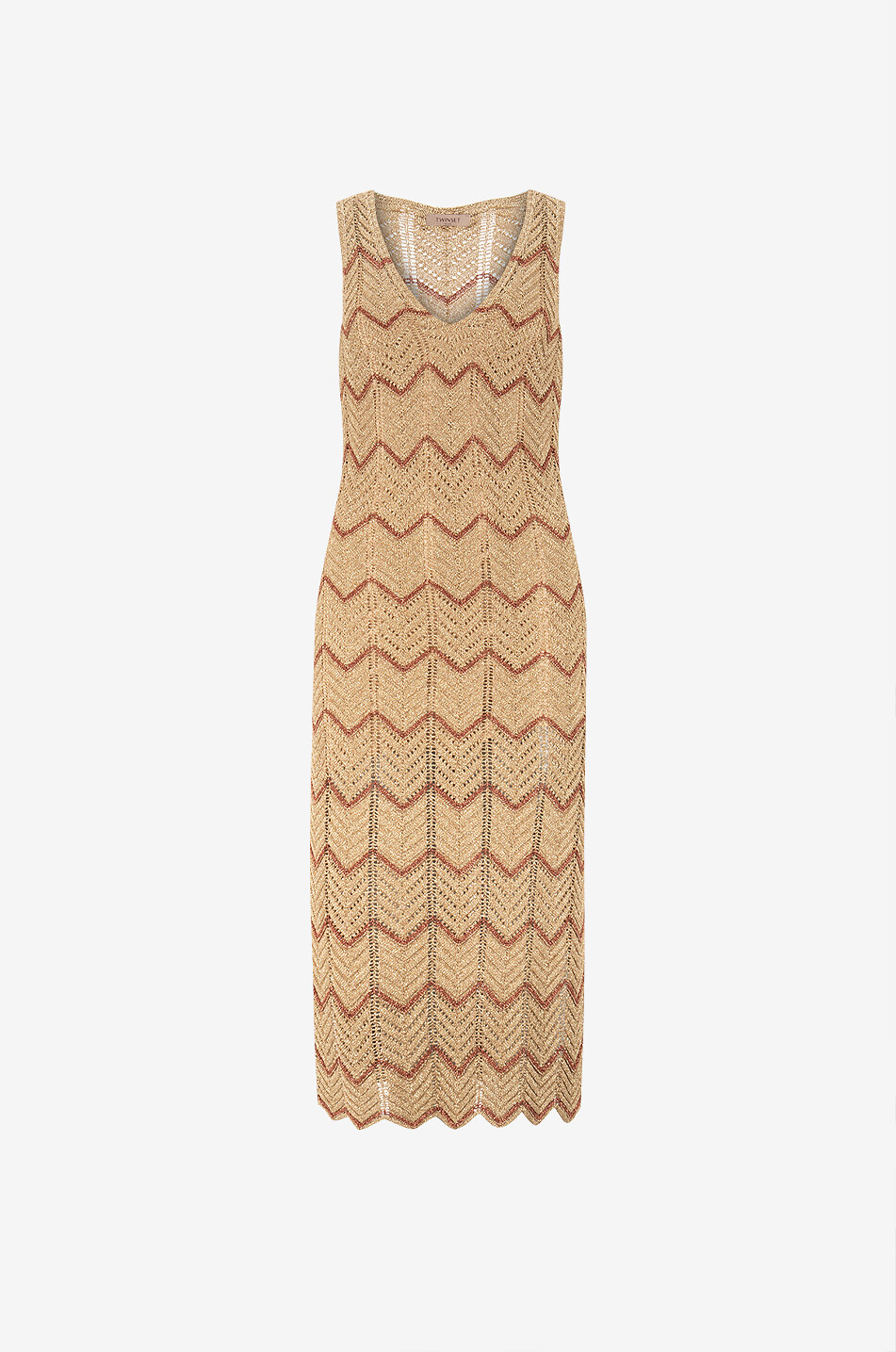 Openwork knit Lurex sheath dress