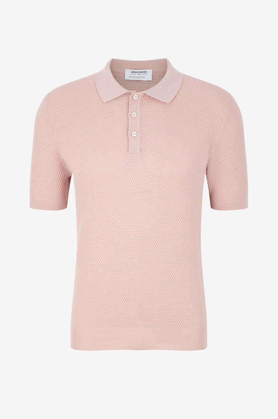 GRAN SASSO Polo à manches courtes en coton Homme ROSE MOYEN 1