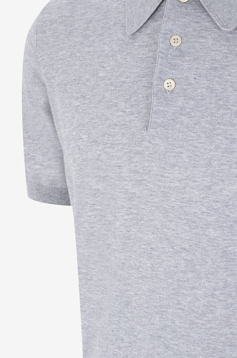 GRAN SASSO Tennis fine cotton knit polo shirt Men LIGHT GREY 3