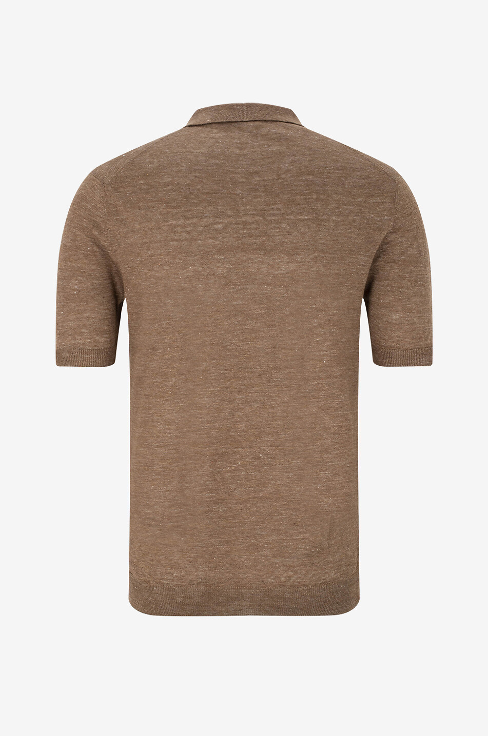 GRAN SASSO Tennis knit linen polo shirt Men MEDIUM BROWN 2