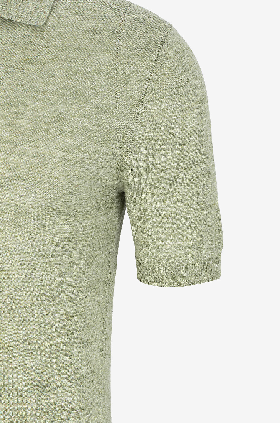 GRAN SASSO Strick-Polohemd aus Leinen Tennis Herren MITTELGRÜN 3