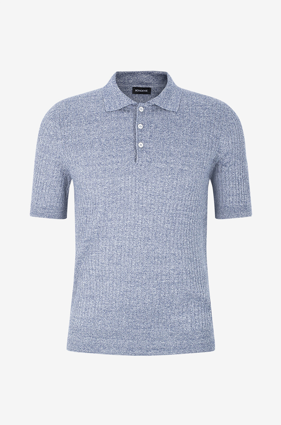 GRAN SASSO Linen and cotton polo shirt Men MEDIUM BLUE 1