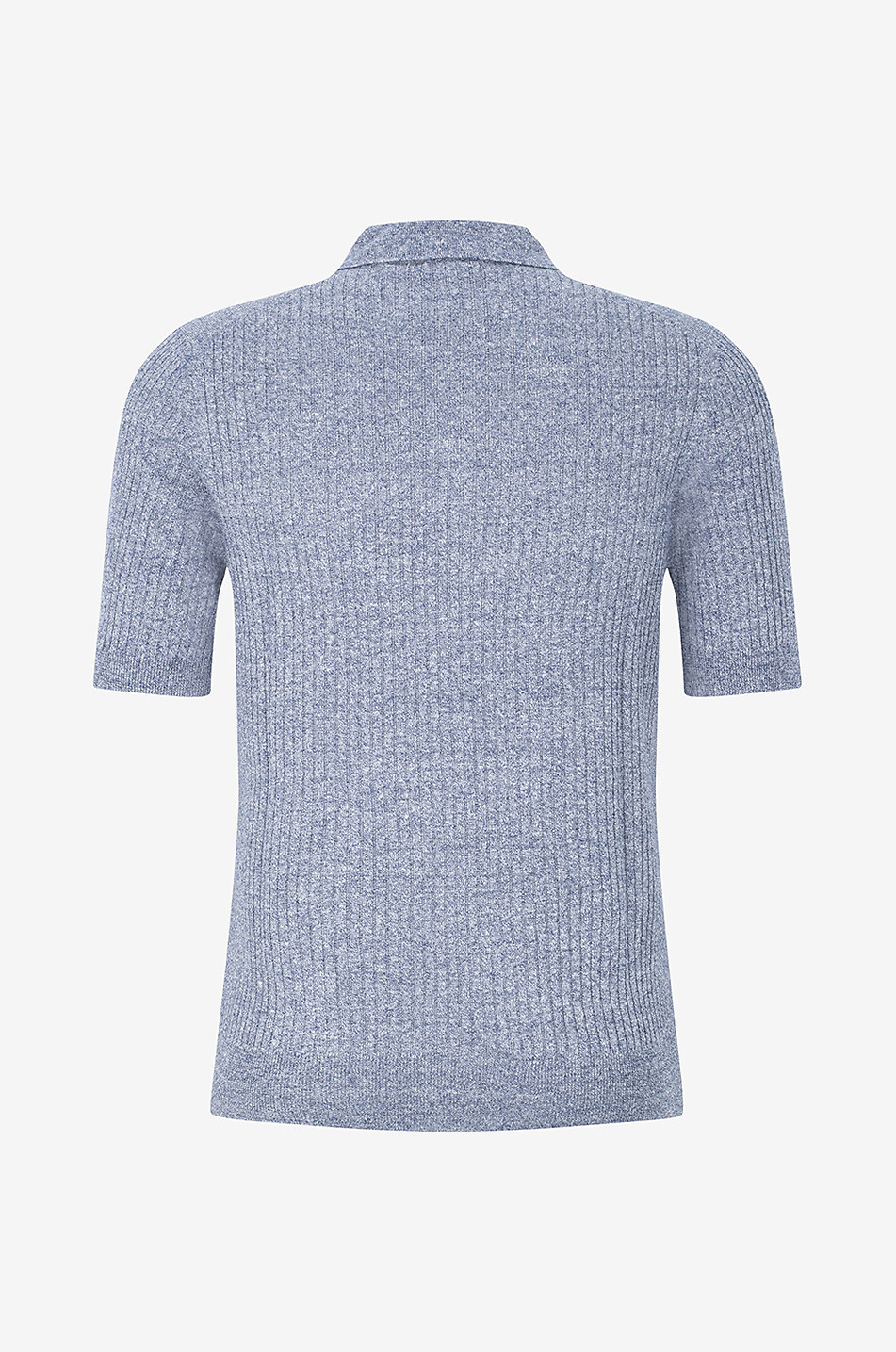 GRAN SASSO Linen and cotton polo shirt Men MEDIUM BLUE 2