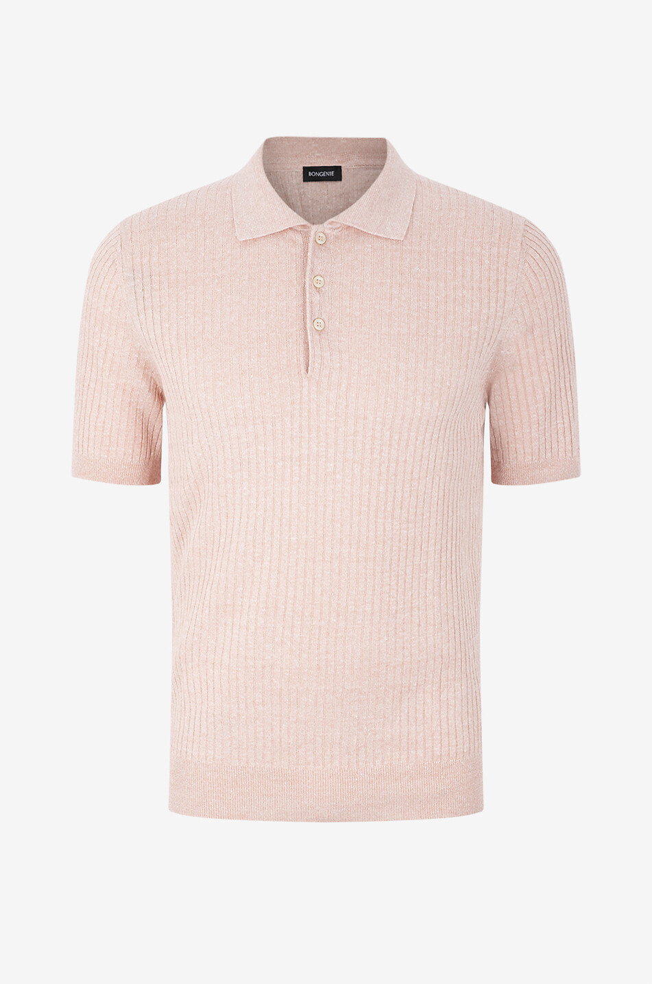 GRAN SASSO Linen and cotton polo shirt Men MEDIUM PINK 1