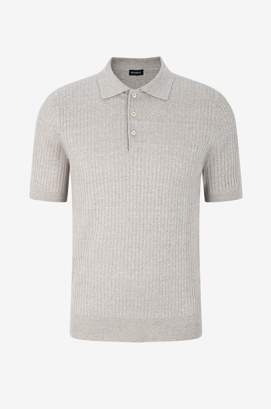 Linen and cotton polo shirt
