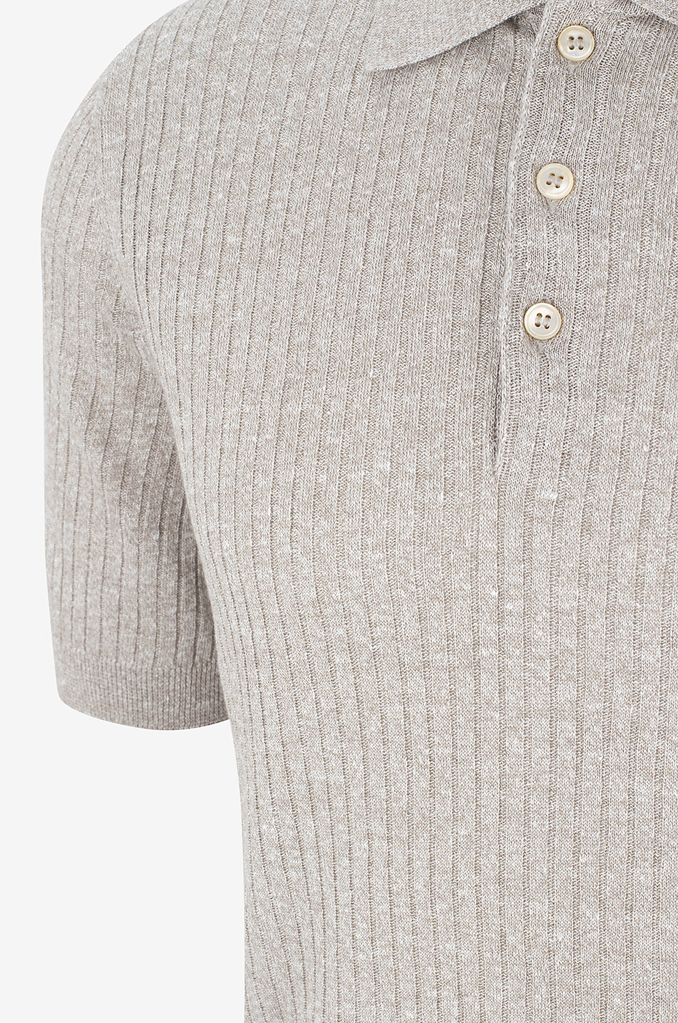 Linen and cotton polo shirt
