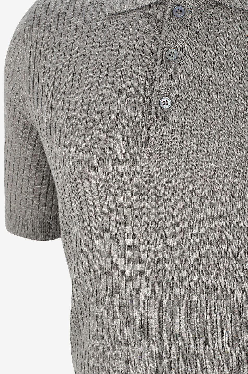 GRAN SASSO Linen and cotton polo shirt Men MEDIUM GREEN 3