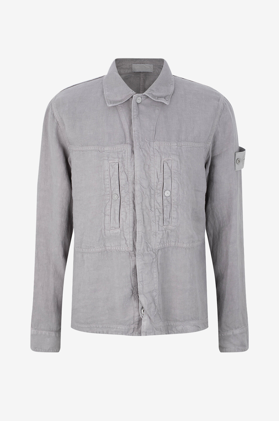STONE ISLAND 1200010 linen shirt jacket Men GREY 1
