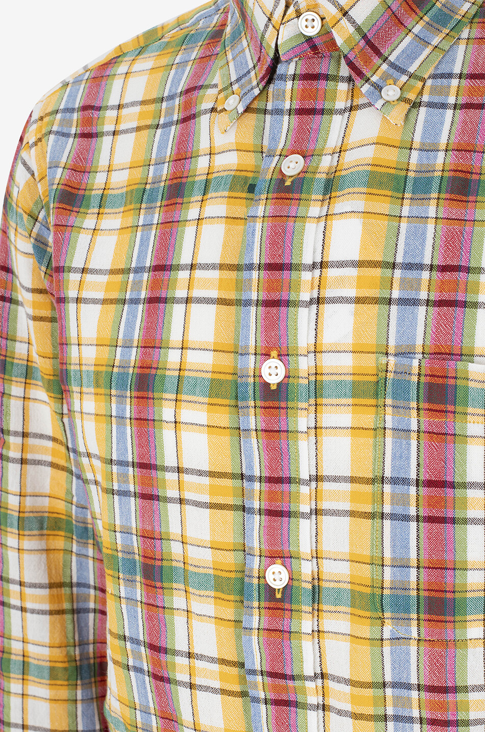 04651/ Langärmeliges Hemd aus Baumwolle Madras Shirt Herren GELB 3