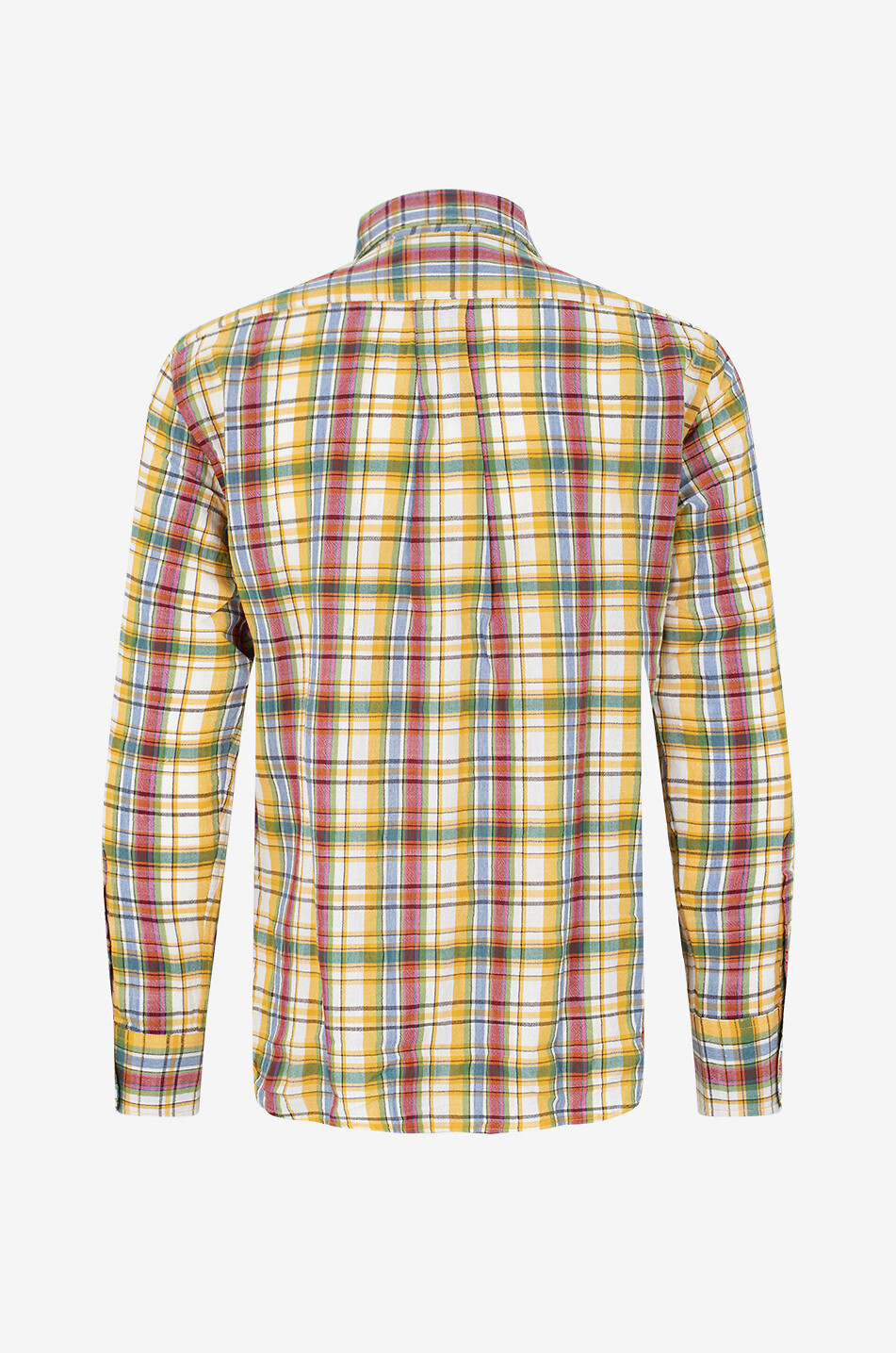 04651/ Langärmeliges Hemd aus Baumwolle Madras Shirt Herren GELB 2