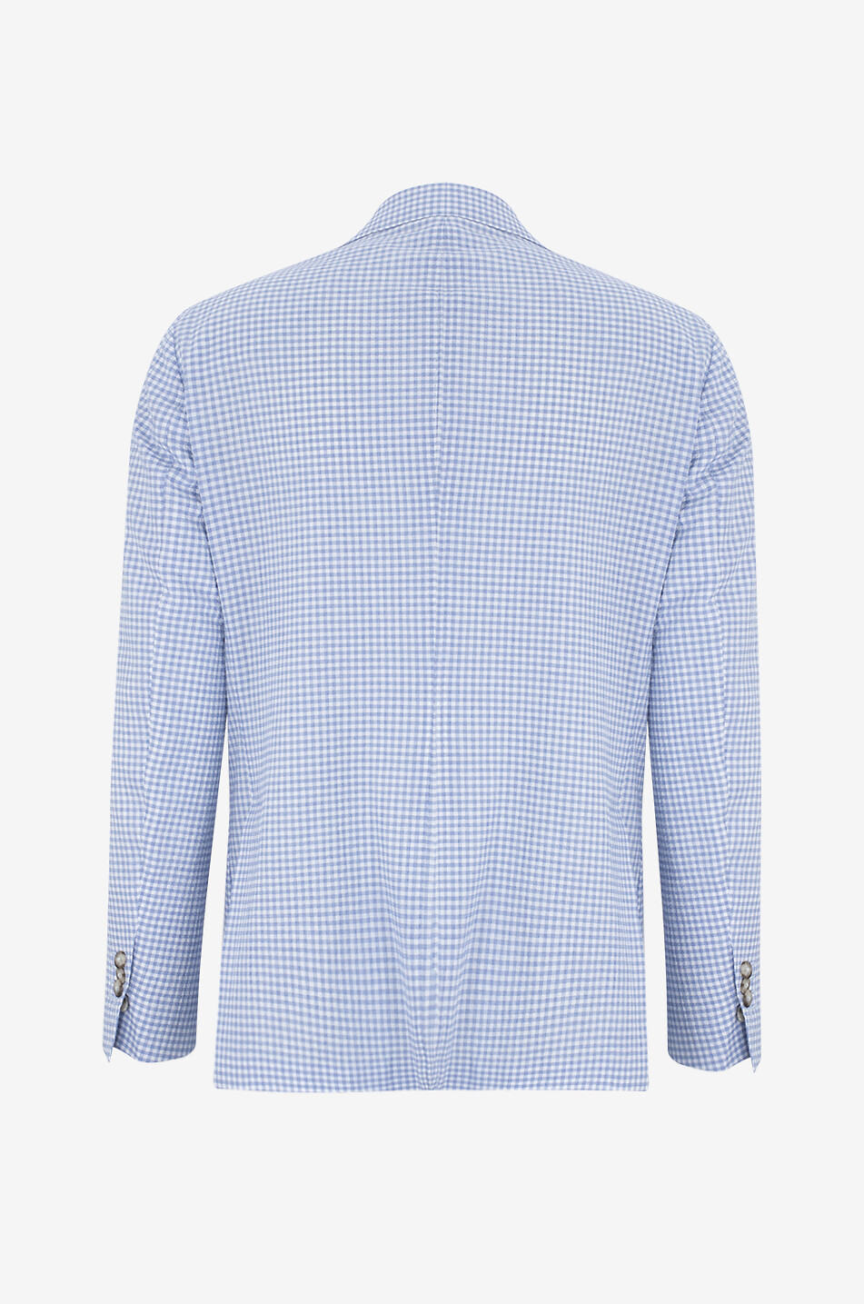 GIAMPAOLO Gallipoli gingham check cotton blazer Men MEDIUM BLUE 2