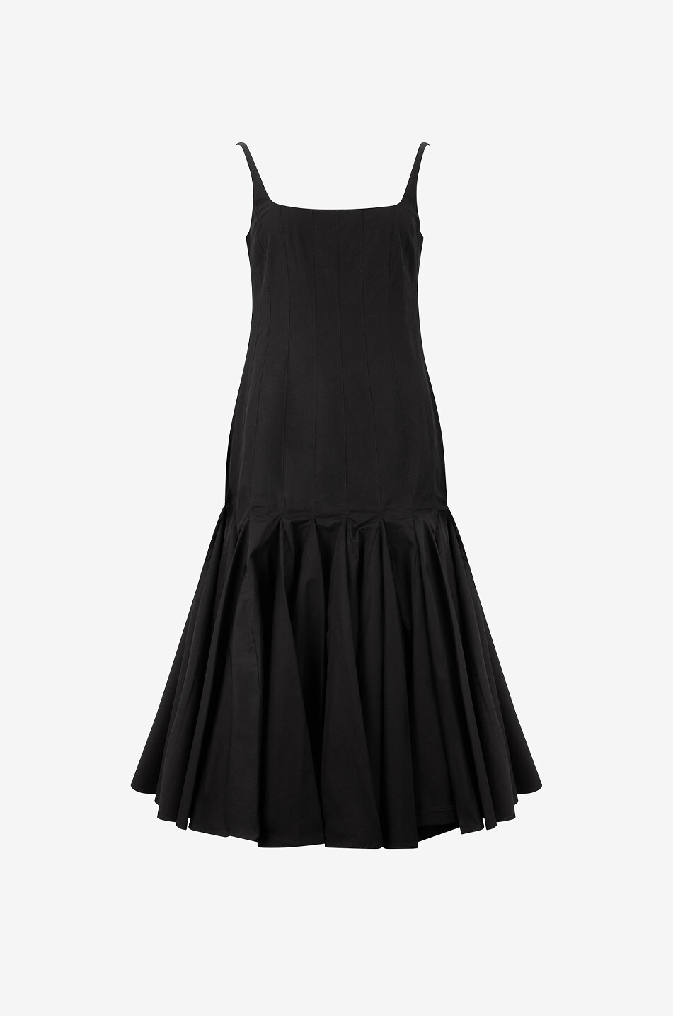 JACQUEMUS Midi-Trägerkleid aus Popeline La robe Agave Damen SCHWARZ 1