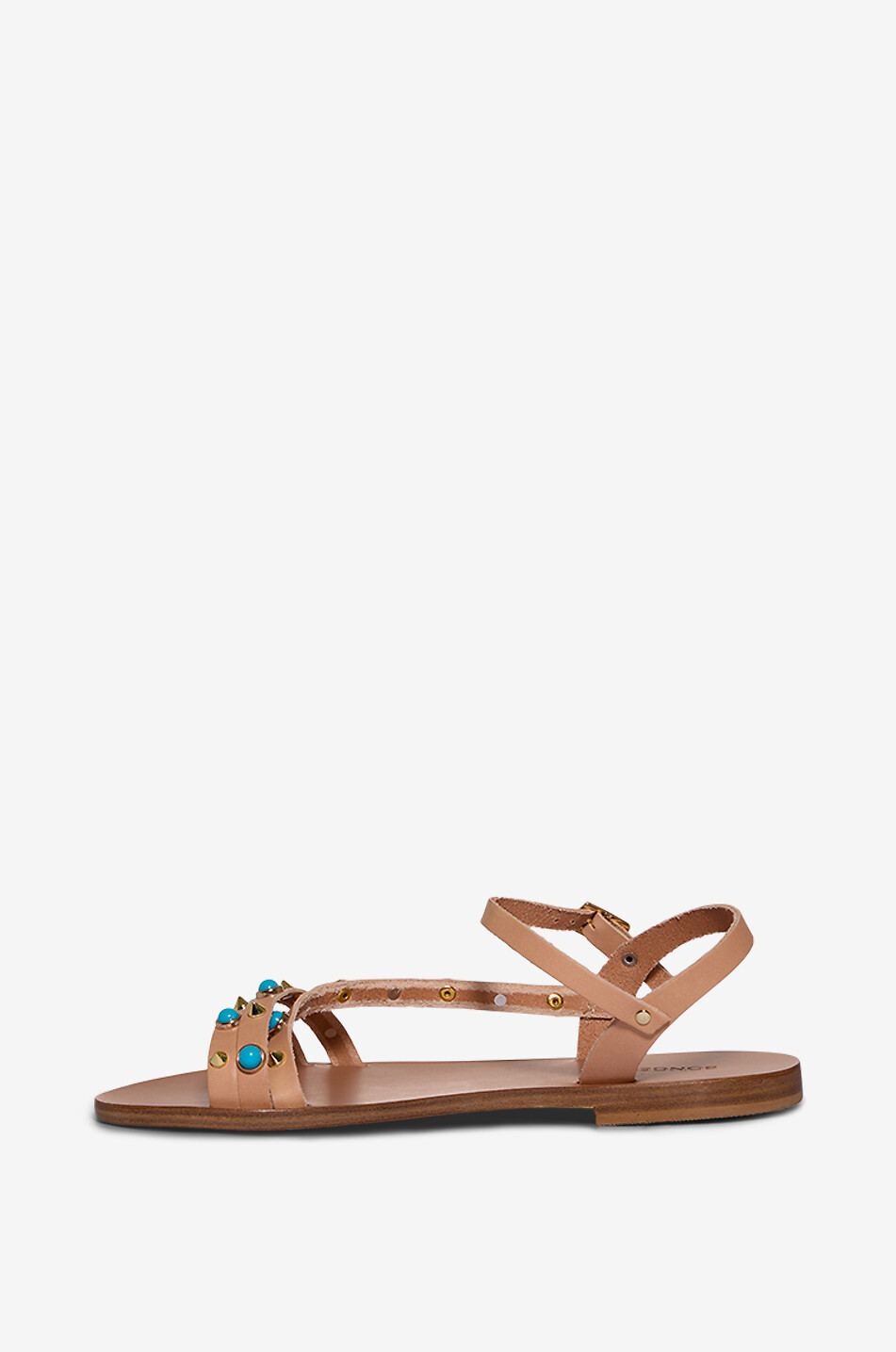 Sandalen aus Leder mit Cabochons Bon2