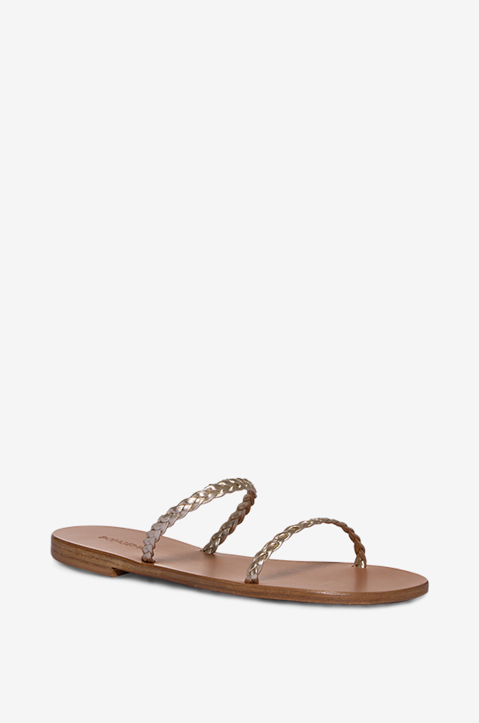 BONGENIE Mules en cuir tressé métallisé Femme DORE 1