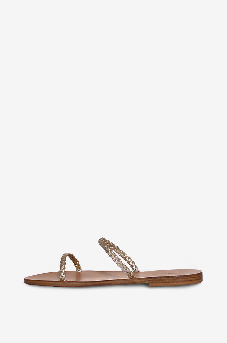 BONGENIE Mules en cuir tressé métallisé Femme DORE 3