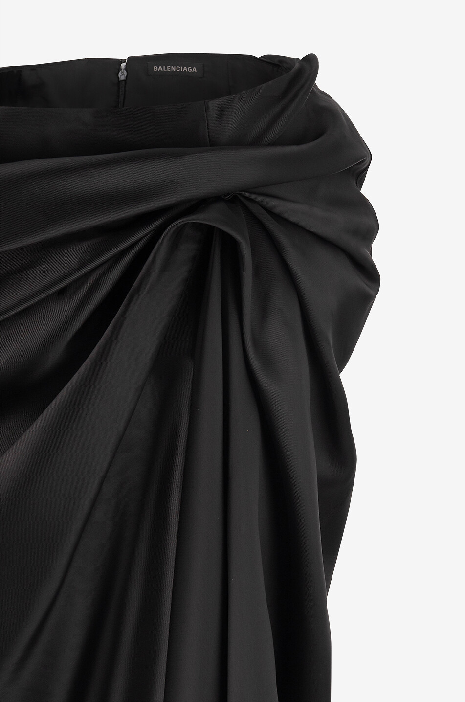 BALENCIAGA Drapierter Rock aus satiniertem Twill Damen SCHWARZ 3