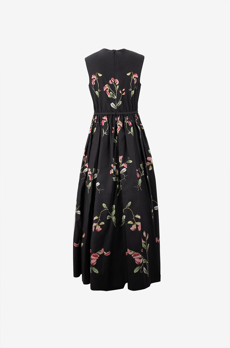 GIAMBATTISTA VALLI Langes ärmelloses Popelinekleid Carnation Damen SCHWARZ 2