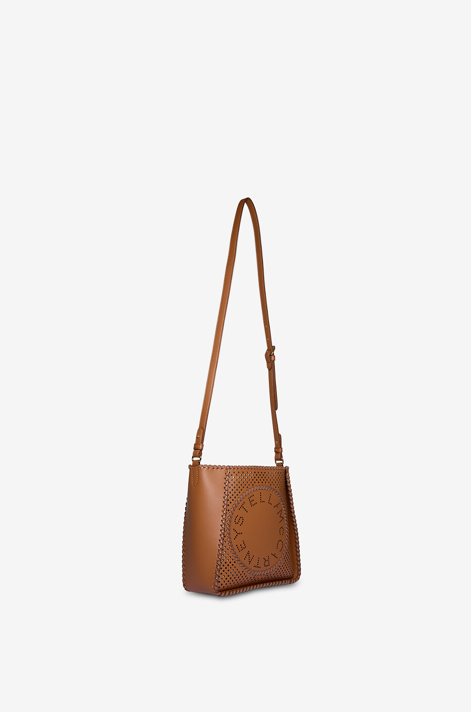 STELLA McCARTNEY Stella Logo punched vegan leather cross-body bag Women BROWN 2