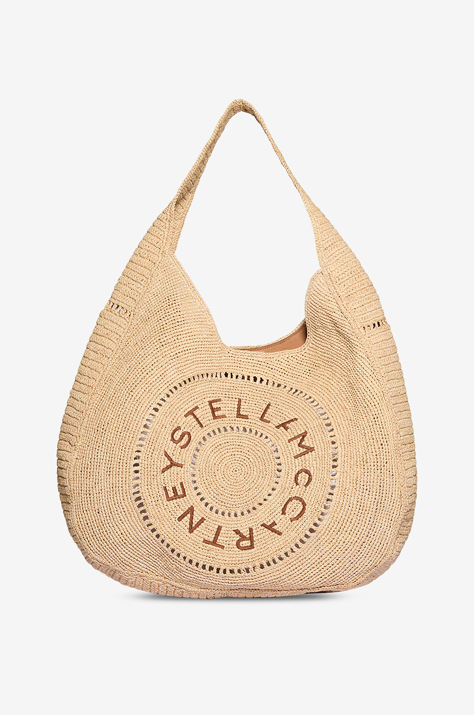 Stella Logo braided raffia tote bag