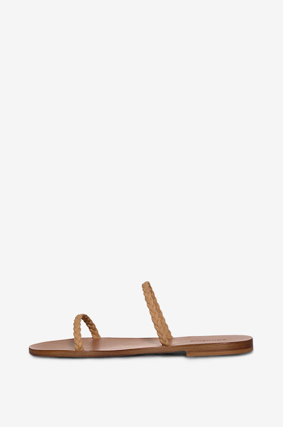 BONGENIE Mules en cuir tressé métallisé Femme MARRON CLAIR 3