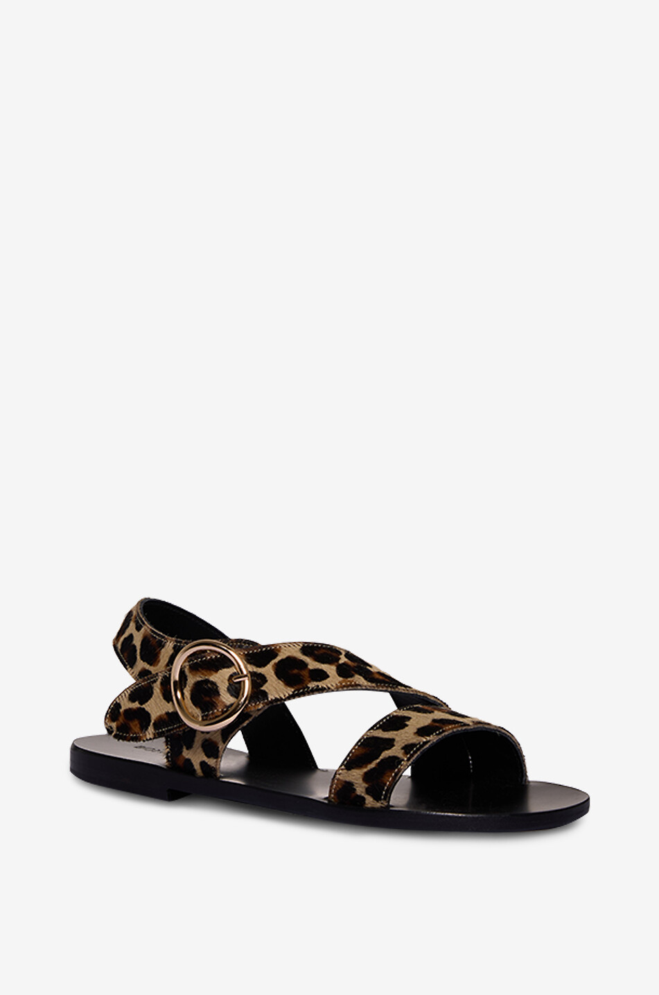 Sandalen aus Kalbsleder mit Leopardenprint