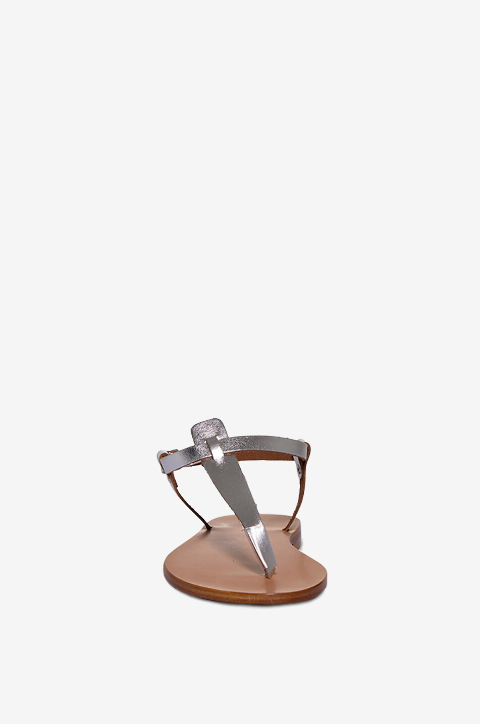 BONGENIE Sandalen aus Leder mit Zehenriemen Damen SILBER 2