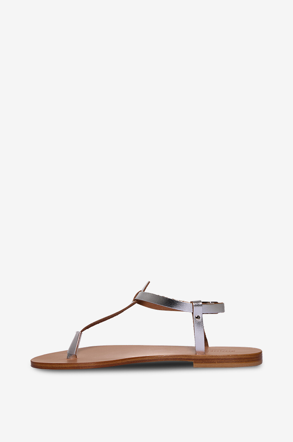BONGENIE Sandalen aus Leder mit Zehenriemen Damen SILBER 4