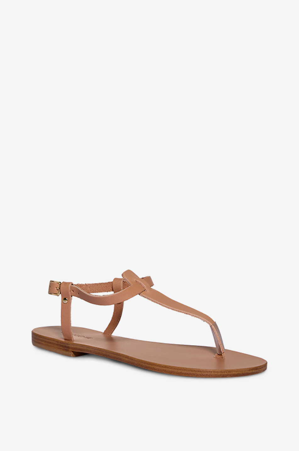 BONGENIE Sandalen aus Leder mit Zehenriemen Damen BEIGE 1