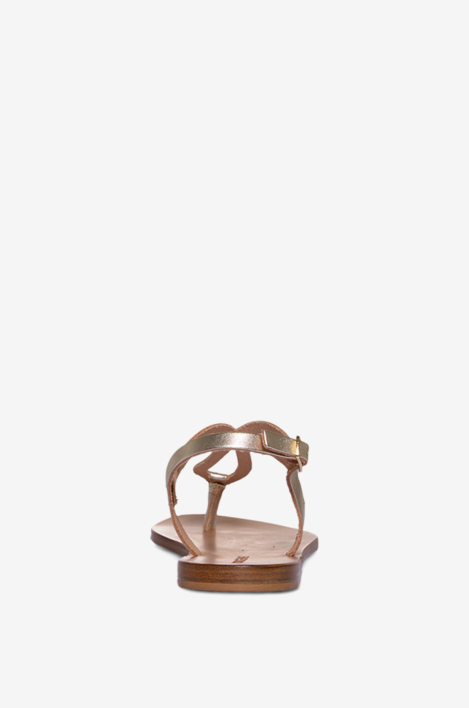BONGENIE Nus-pieds en cuir doré à bride orteil Femme DORE 4