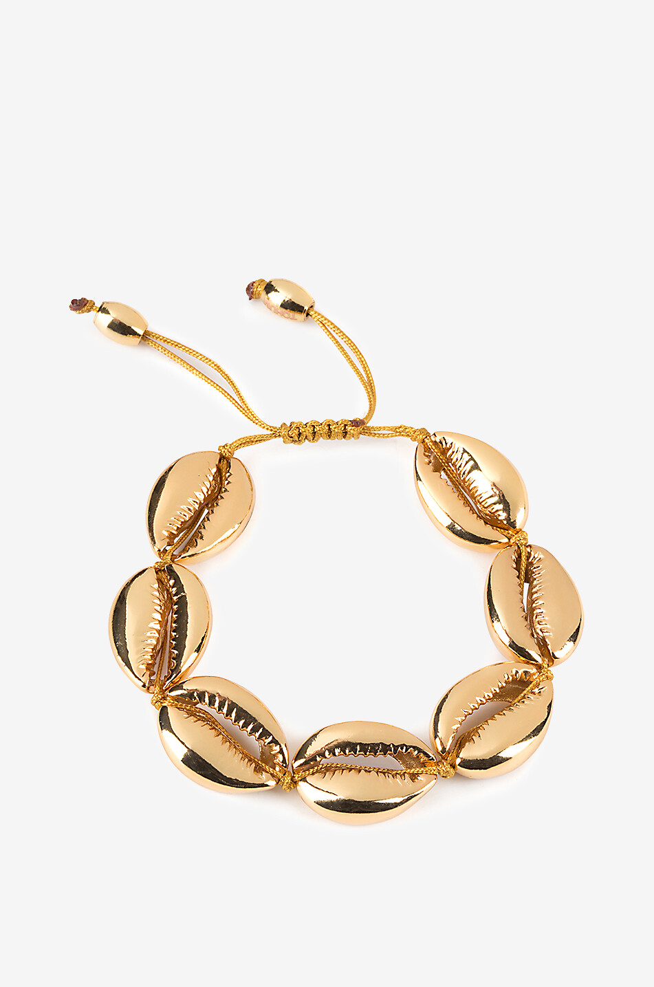 Goldenes Kordelarmband Large Puka Shell
