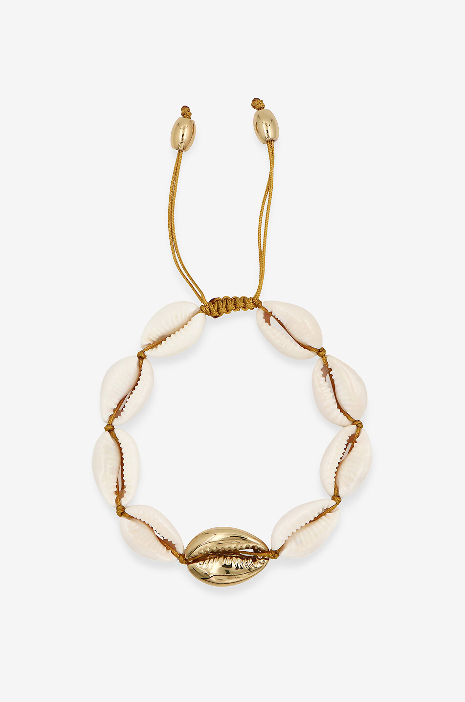 Kordelarmband mit Muscheln Natural Large Puka Shell