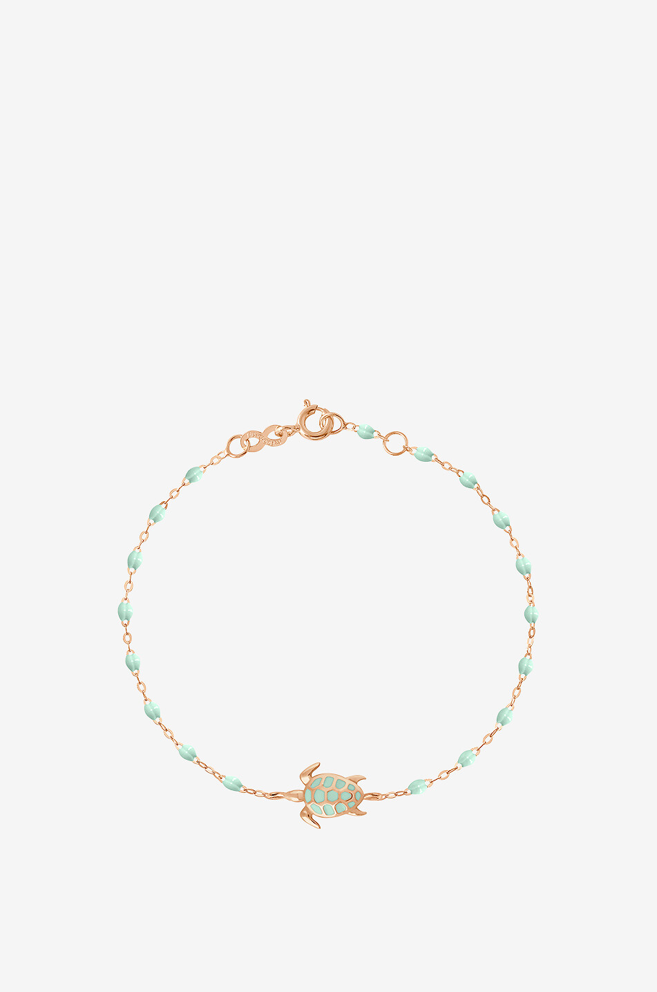 Armband aus Roségold Tortue Jade - 17 cm