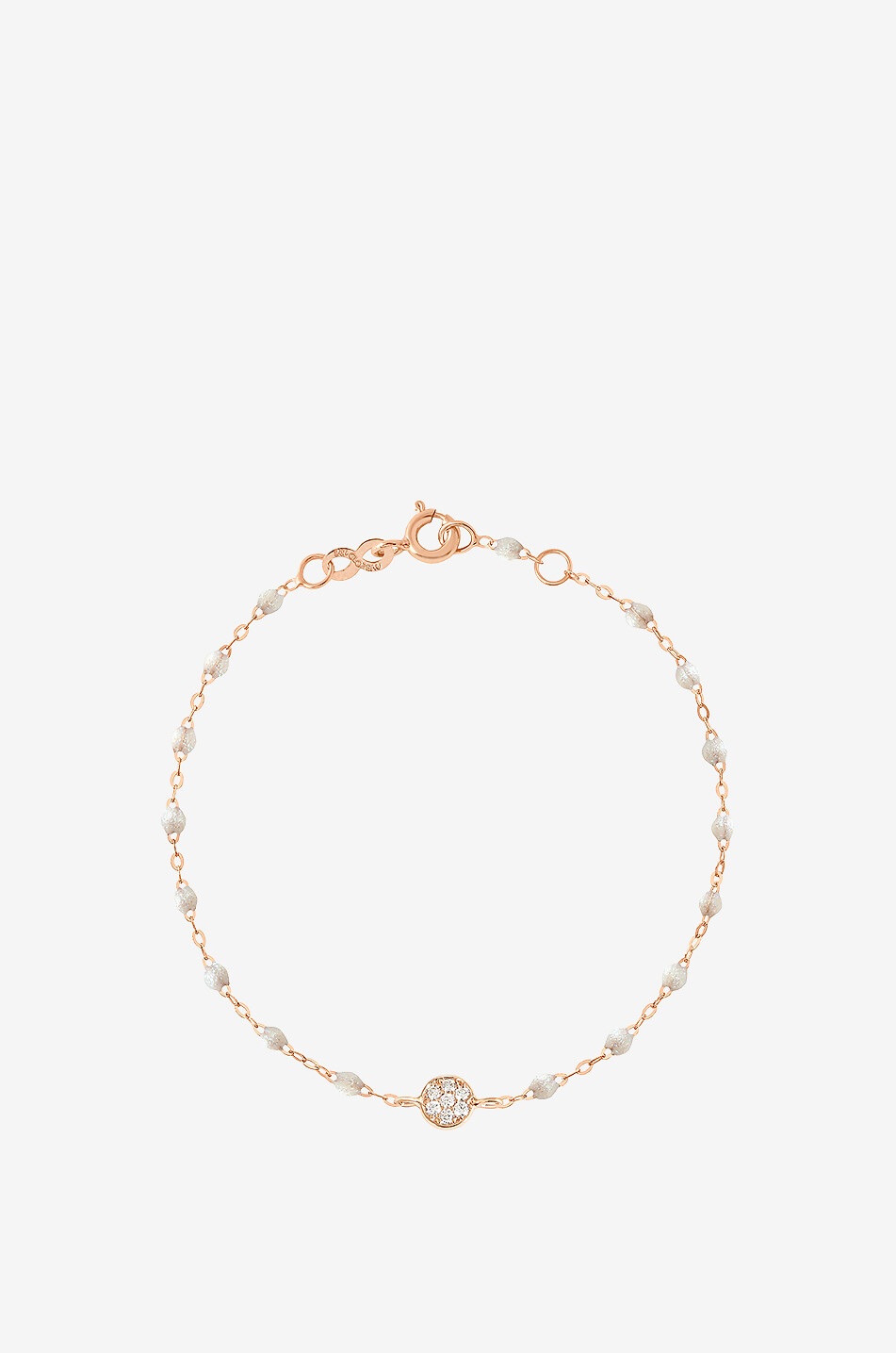 Puce Opale diamond clad pink gold bracelet - 17 cm