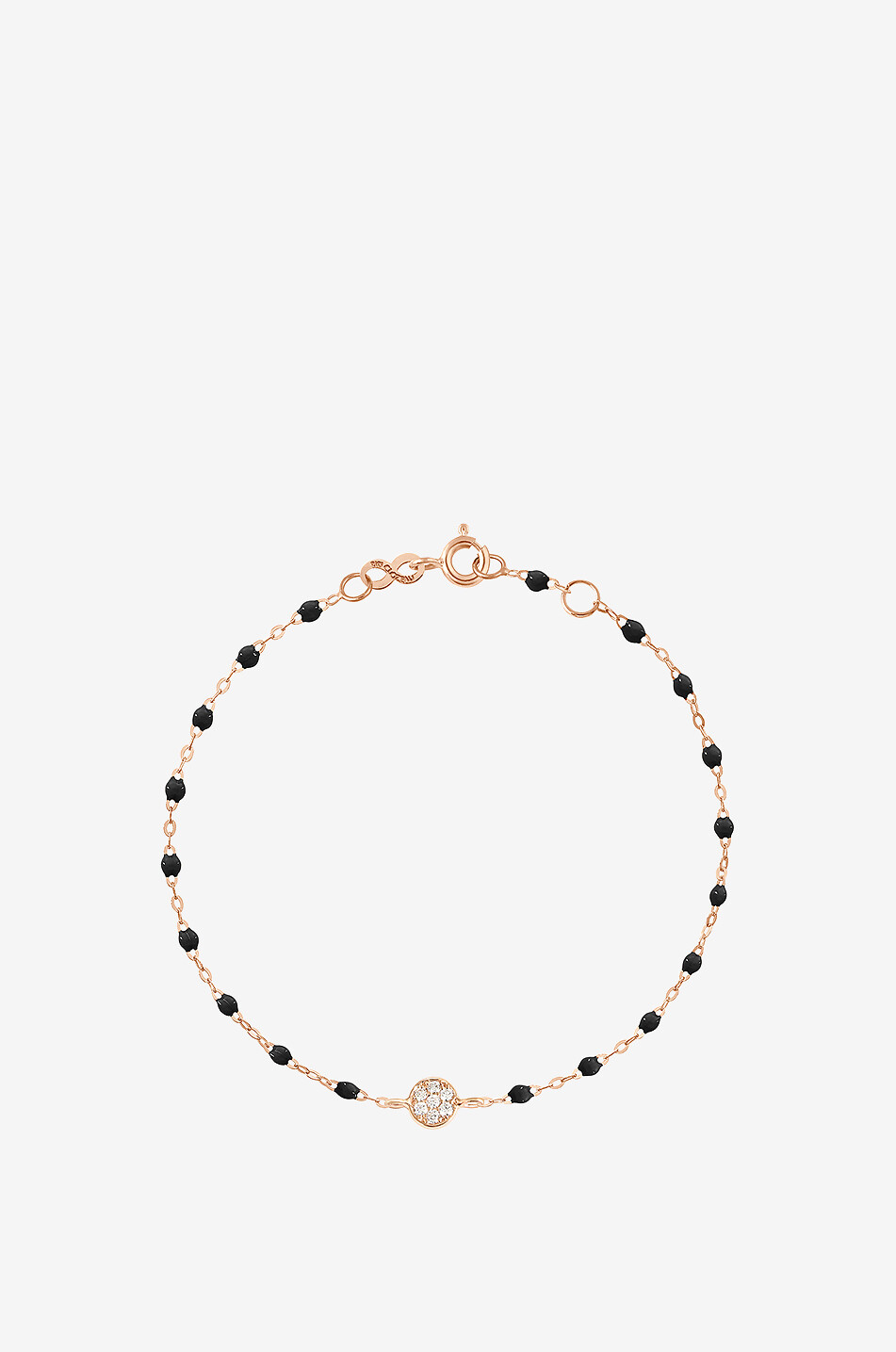 Puce Noir diamond clad pink gold bracelet - 17 cm