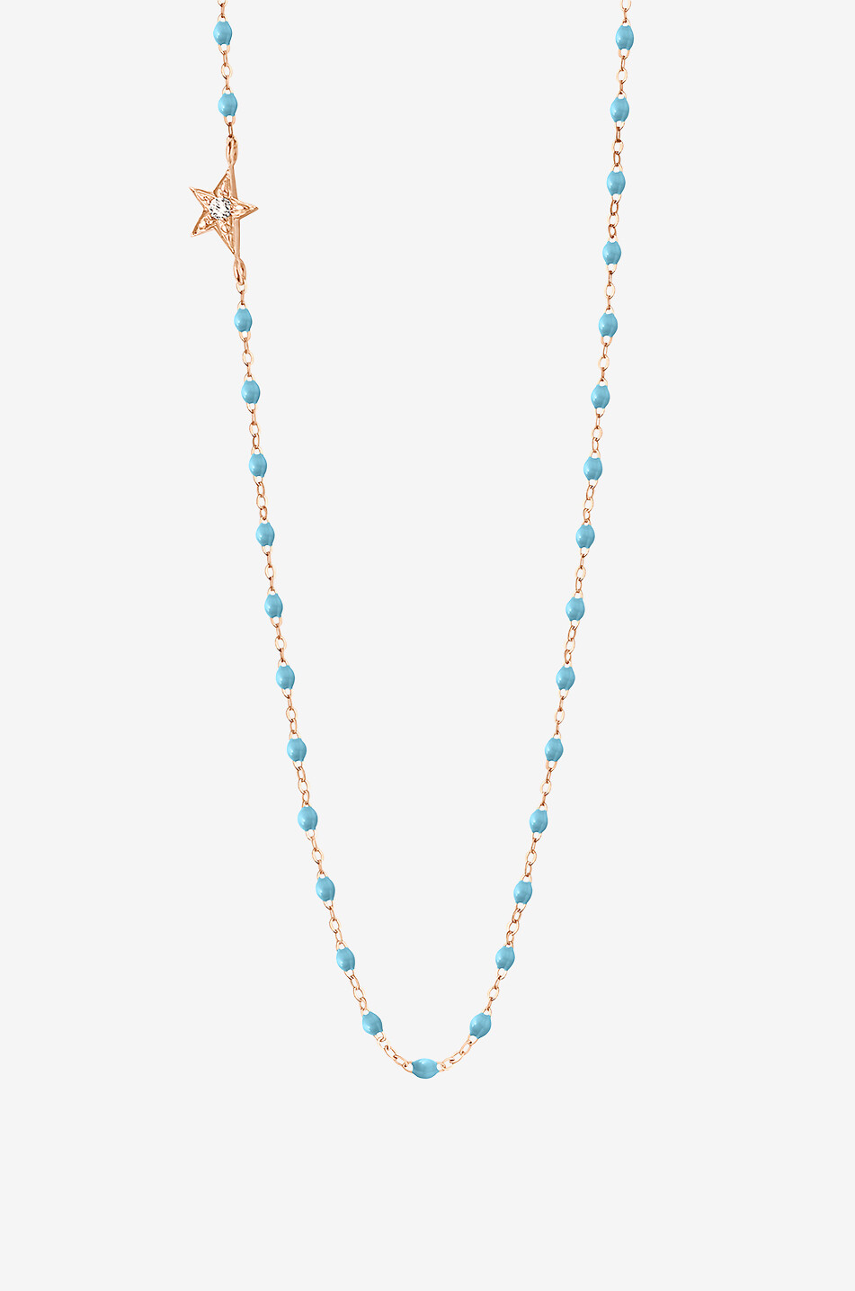 GIGI CLOZEAU Étoile Aqua pink gold and diamond necklace - 42 cm Women BLUE 1