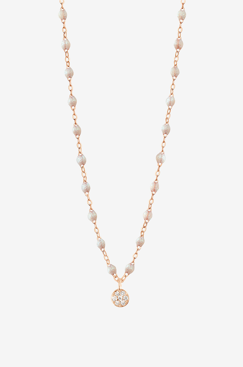 GIGI CLOZEAU Collier en or rose à pendentif diamant Puce Opale - 42 cm Femme BLANC 1