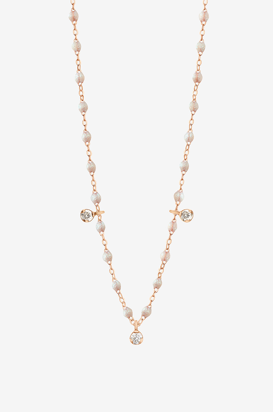 GIGI CLOZEAU Roségold- und Diamanthalskette Gigi Suprême 3 Diamants Opale - 45 cm Damen WEISS 1