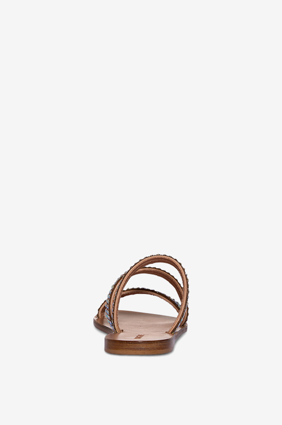 BONGÉNIE Mules en cuir à strass irisé Bon4 Femme MARRON CLAIR 4