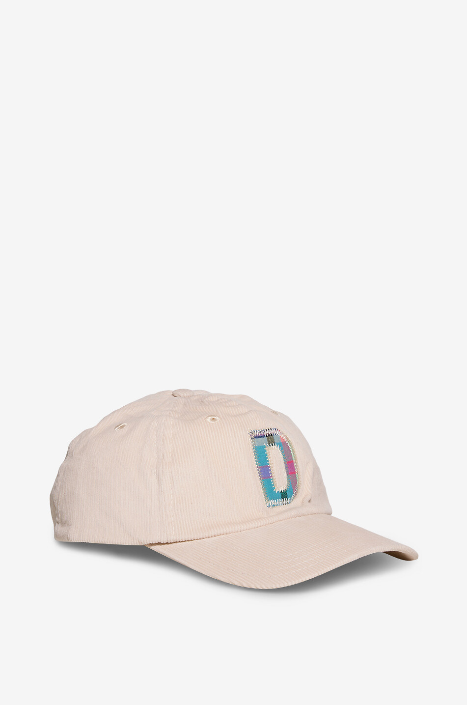DRAKES Casquette en velours côtelé Madras D Patch Homme BLANC CASSE 2