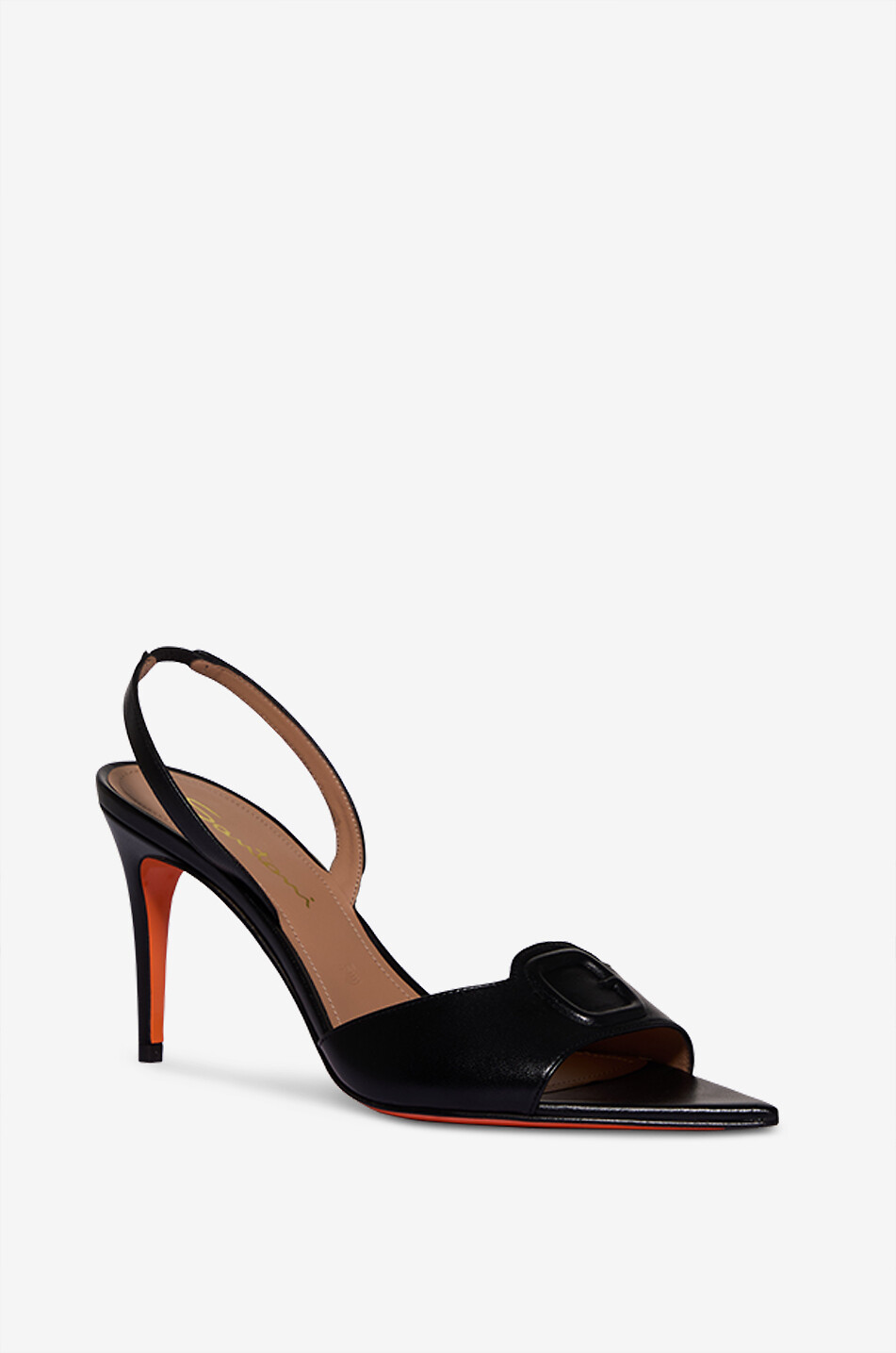 SANTONI Sandalen mit Absatz aus Leder Damen SCHWARZ 1
