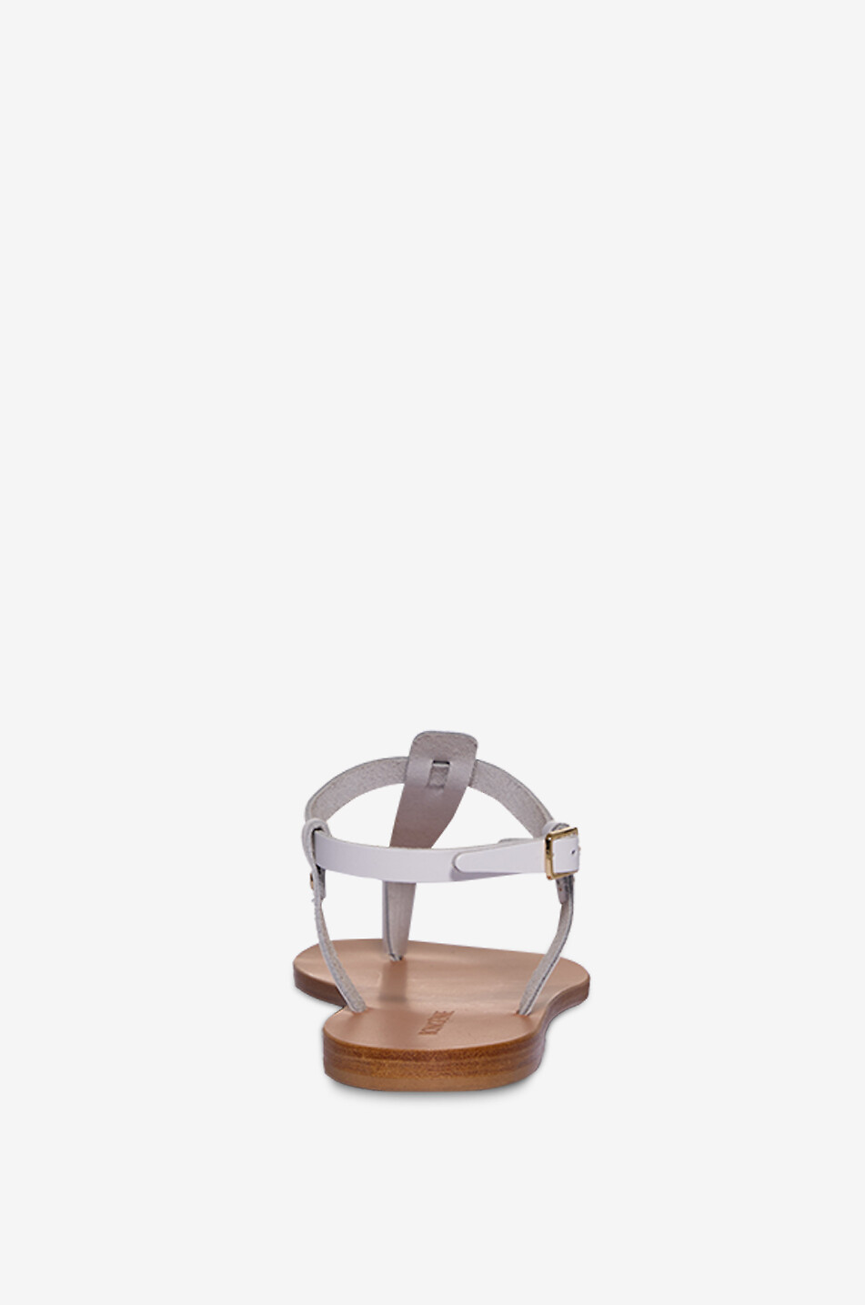 BONGENIE Leather flat sandals with toe strap Women WHITE 4