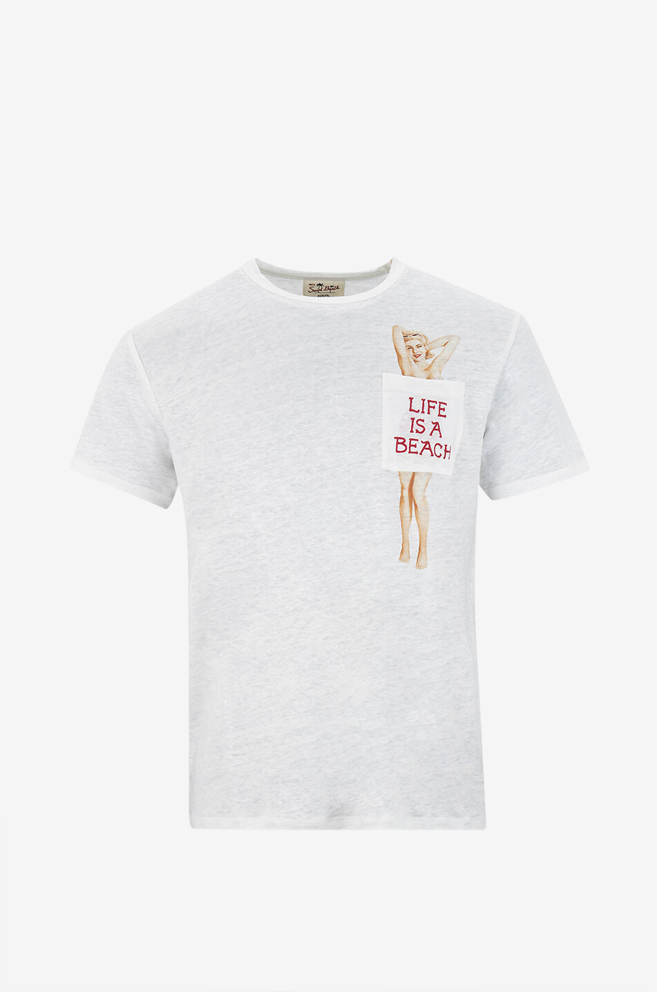 MC2 SAINT BARTH Kurzärmeliges T-Shirt aus Leinen Ectasea Herren WEISS 1