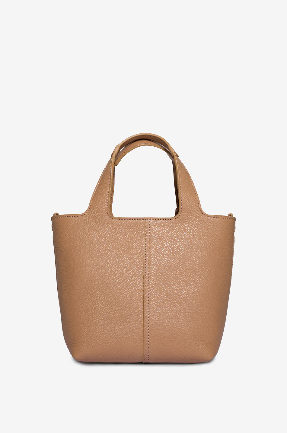 SANTONI Sac à main en cuir grainé Chapelier Mini Femme CAMEL 3