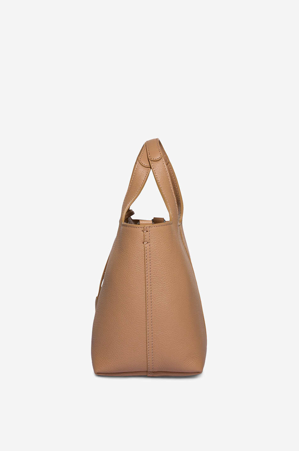 SANTONI Sac à main en cuir grainé Chapelier Mini Femme CAMEL 4