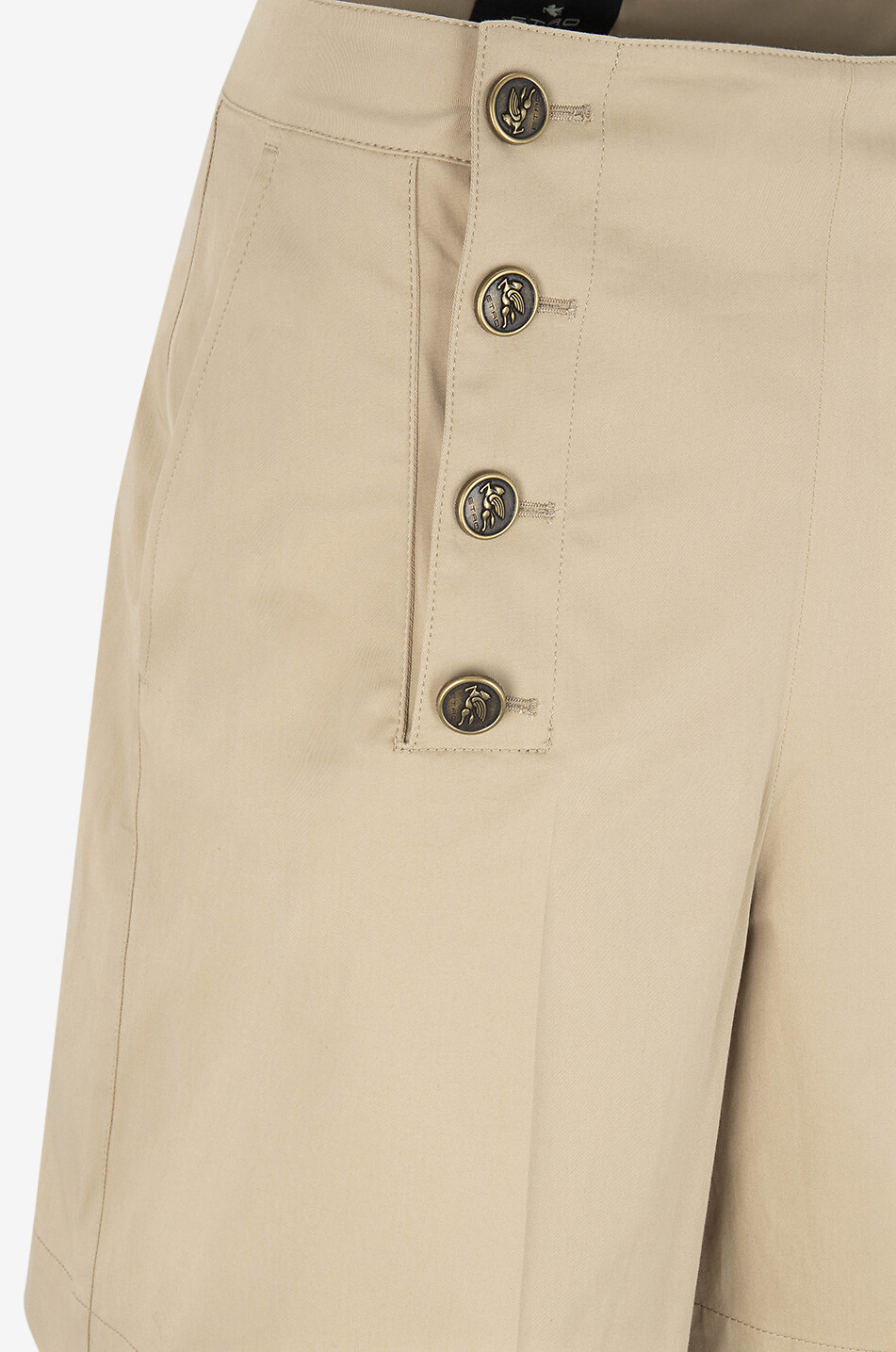 ETRO Short à pont en gabardine taille haute Femme Beige Foncé 3
