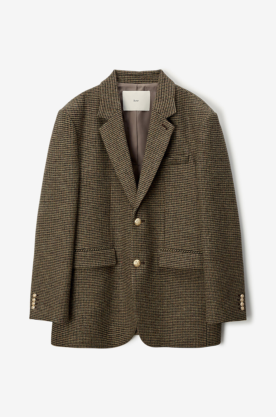 DUNST Oversize-Hahnentritt-Blazer aus Wolle Damen BRAUN 1